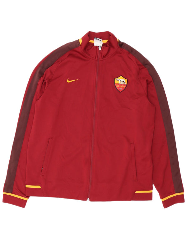 Jachetă de trening pentru bărbați NIKE As Roma, XL, poliester color bloc, roșu