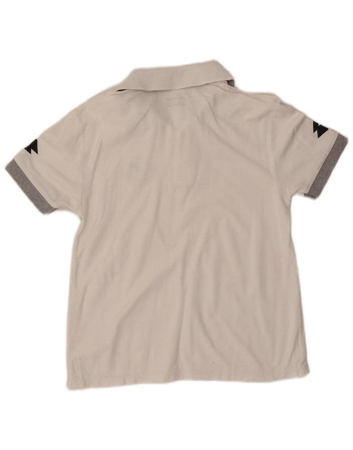 Tricou polo grafic pentru bărbați Lotto, alb mediu