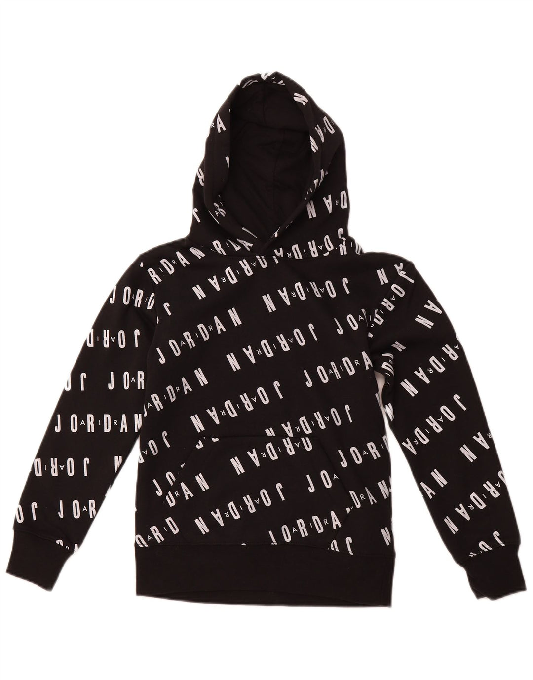 JORDAN Pulover cu glugă cu grafică pentru băieți 8-9 ani mic bumbac negru