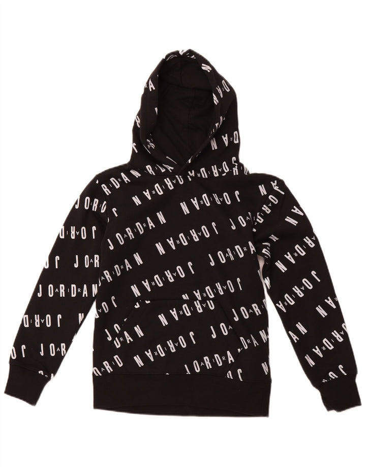 JORDAN Pulover cu glugă cu grafică pentru băieți 8-9 ani mic bumbac negru