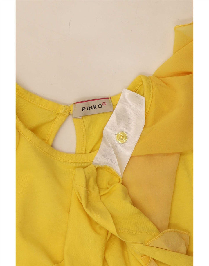 Bluză Crop Top pentru femei Pinko UK 8 Poliester galben mic