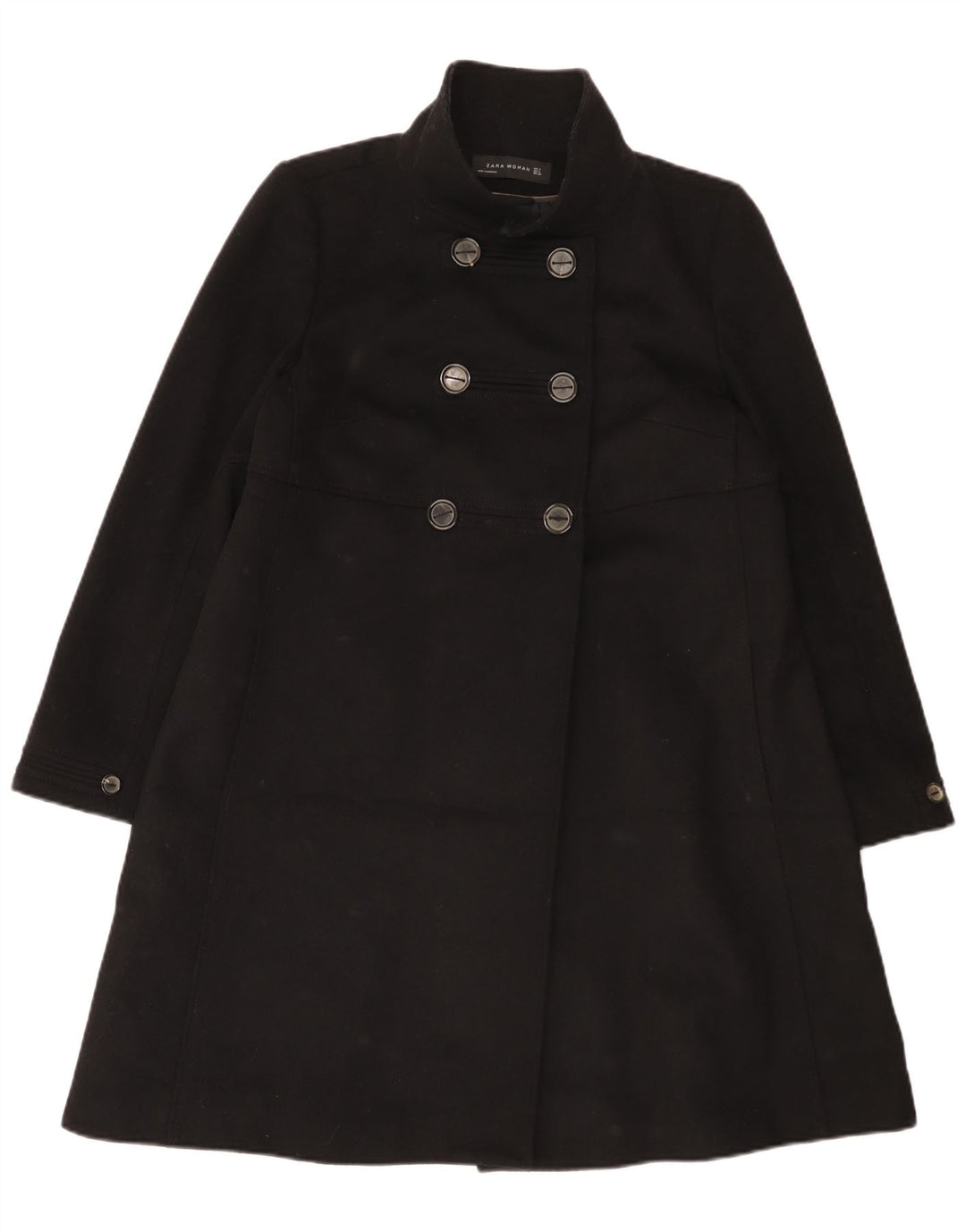 Palton dublu pentru femei Zara UK 14 Medium Negru