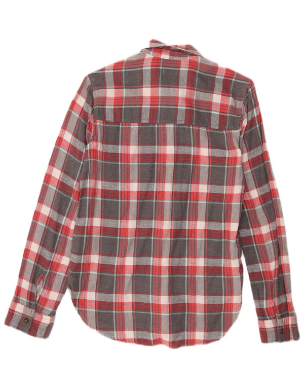 Hollister Womens Flannel Shirt UK 10 Small Red Check Cotton
