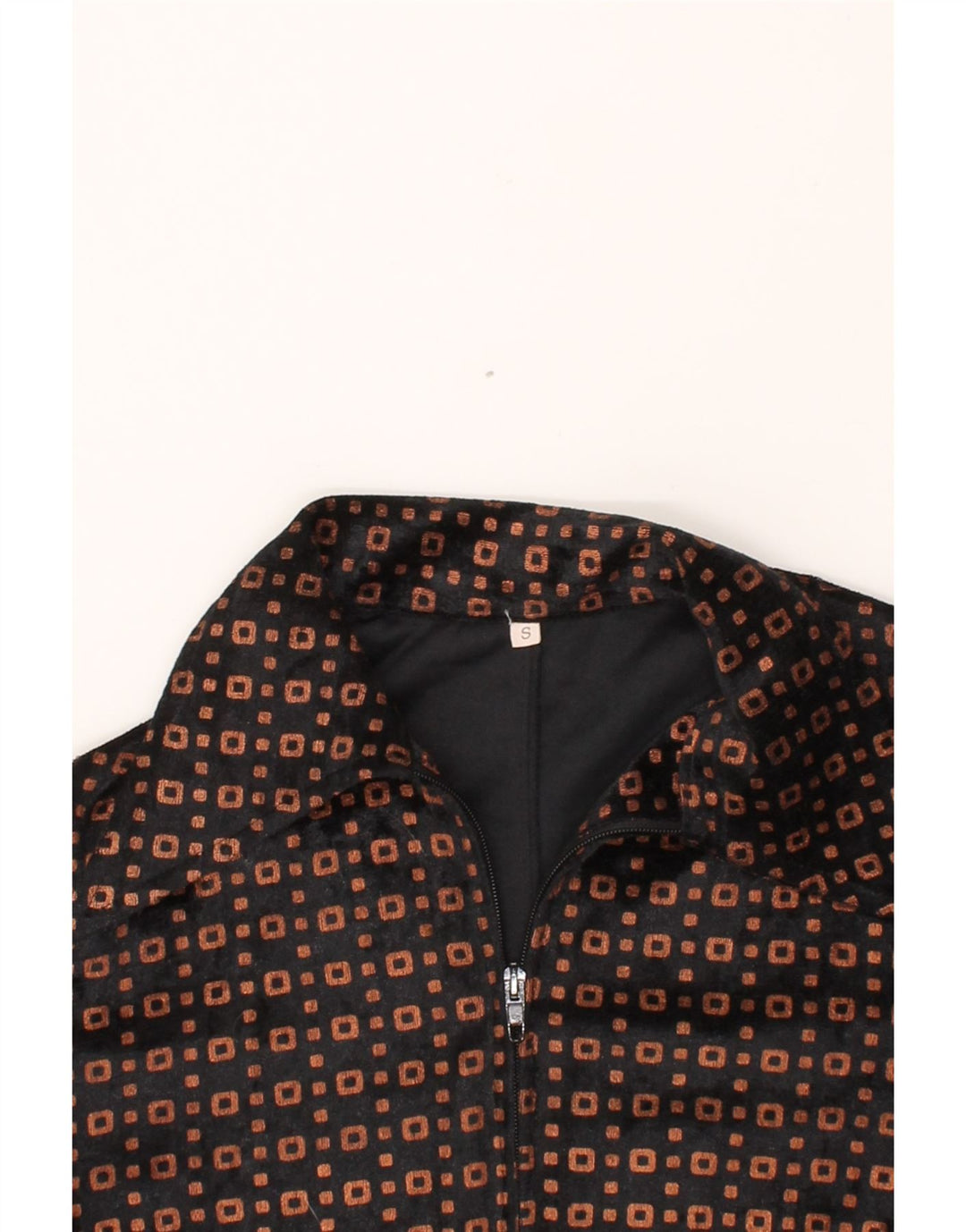 VINTAGE Womens Tracksuit Top Jacket UK 10 Small Brown Geometric Vintage Vintage and Second-Hand Vintage from Messina Hembry 