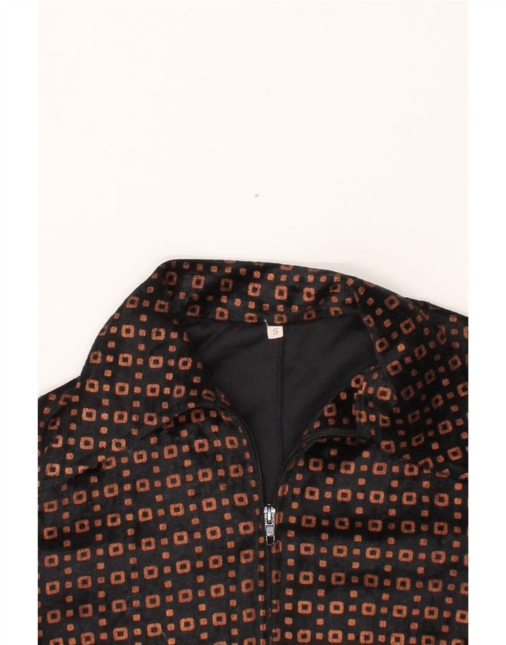 VINTAGE Womens Tracksuit Top Jacket UK 10 Small Brown Geometric Vintage Vintage and Second-Hand Vintage from Messina Hembry 