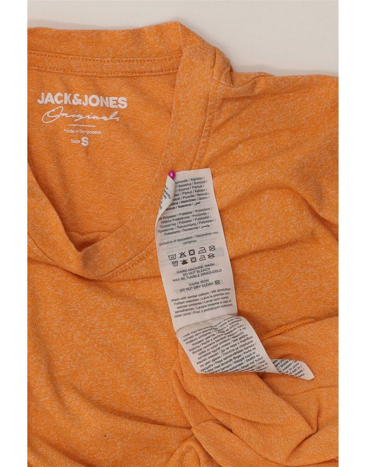 Tricou Jack & Jones pentru bărbați Top mic portocaliu cu pete din bumbac