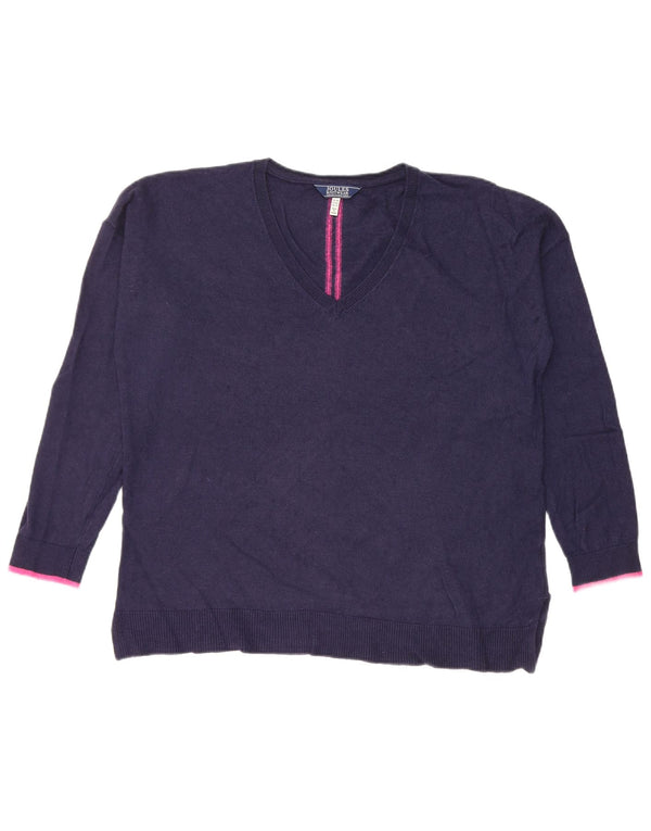 Pulover Jumper pentru femei cu decolteu în V Joules UK 14 Medium Bleumarin Viscoză