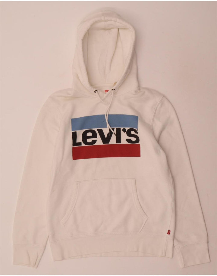 Pulover cu capota cu grafic Levi's pentru bărbați, bumbac alb mic