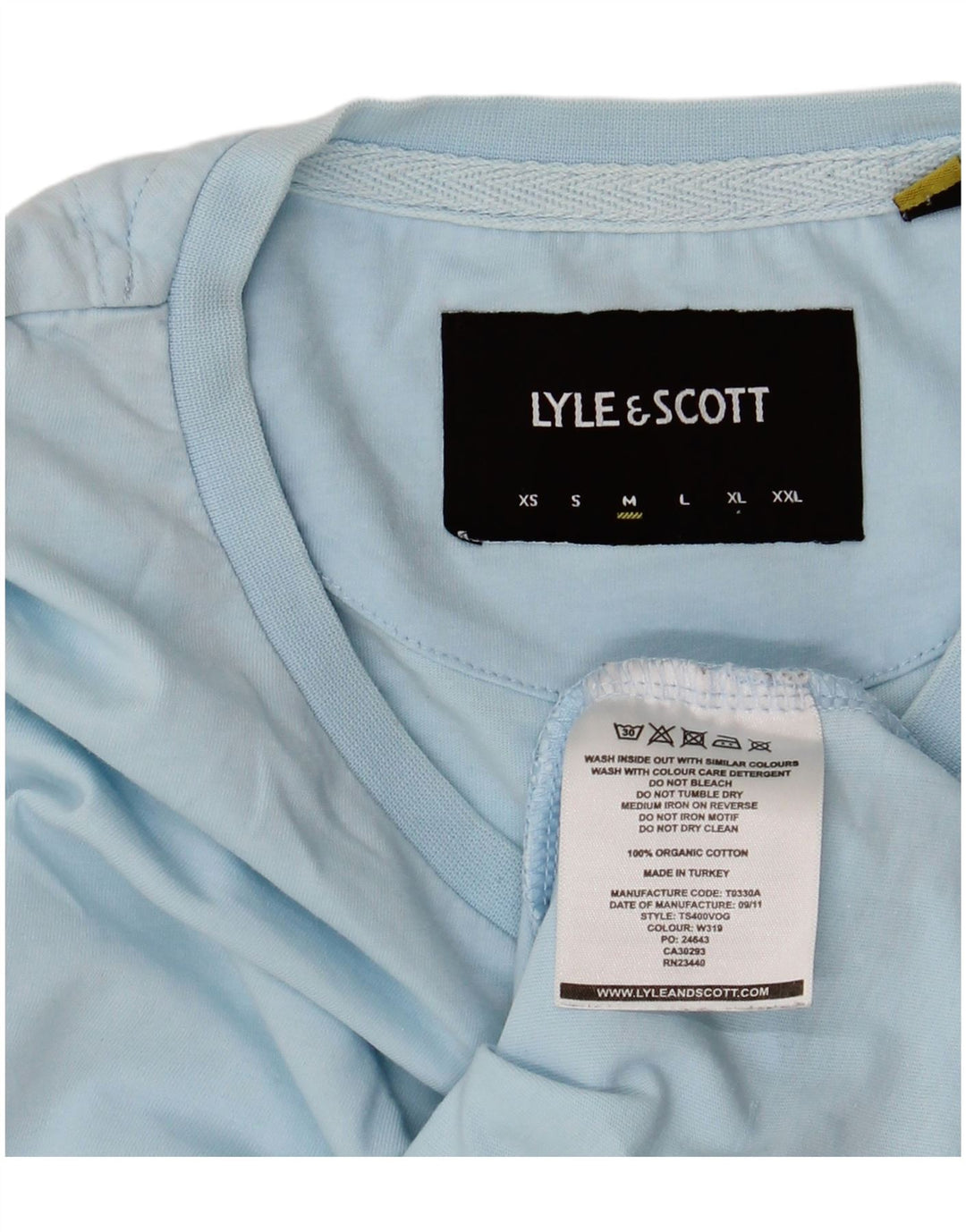 Tricou pentru bărbați Lyle & Scott Top din bumbac albastru mediu