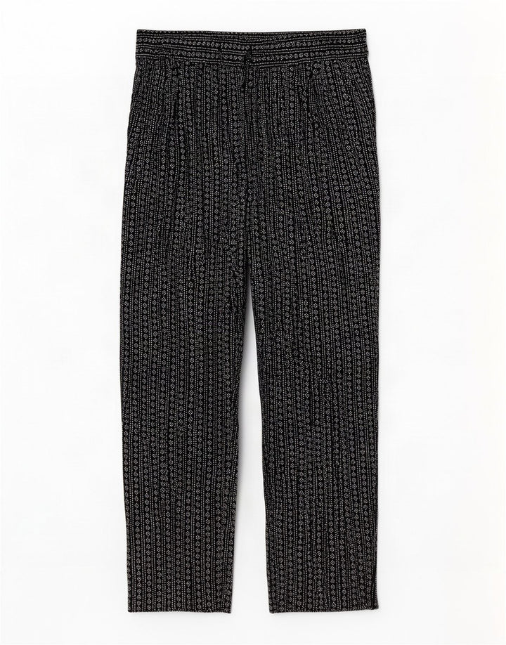Marks & Spencer Pantaloni tăiați cu model abstract pentru femei UK 14 Large W34 L2