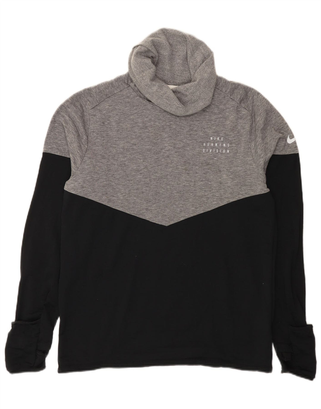 Top cu mânecă lungă Therma-Fit Therma-Fit Nike pentru bărbați, negru mediu, color block