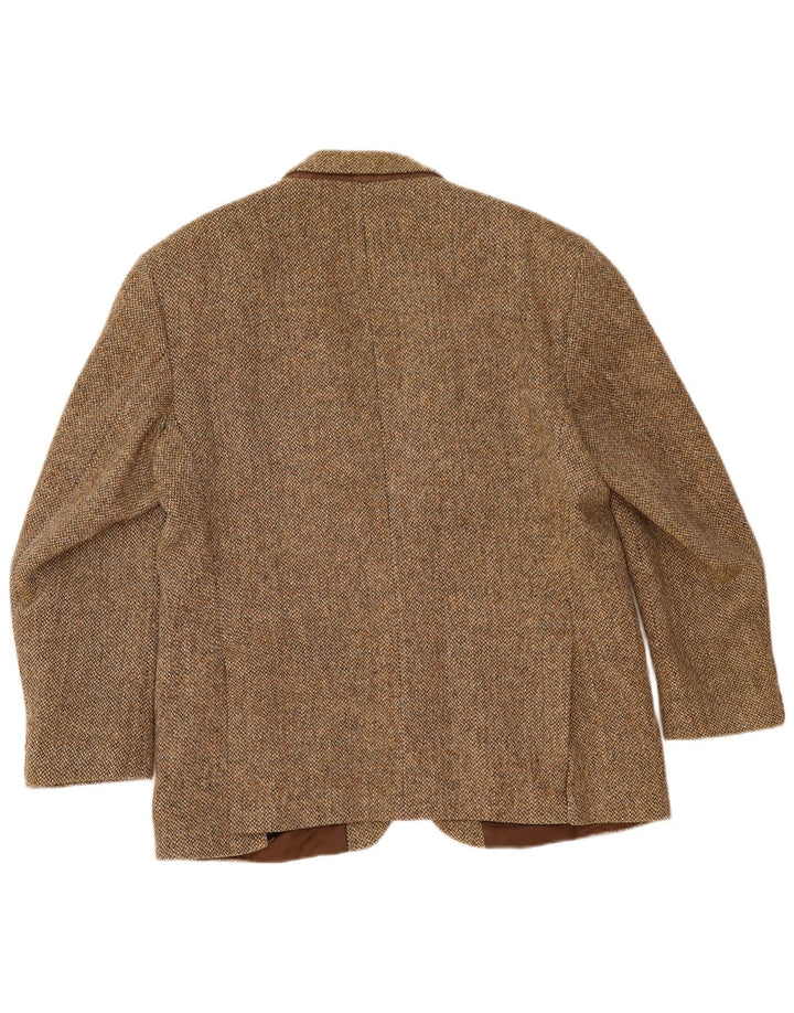 Jachetă pentru bărbați Harris Tweed cu 2 nasturi, UK 40, lână maro mare