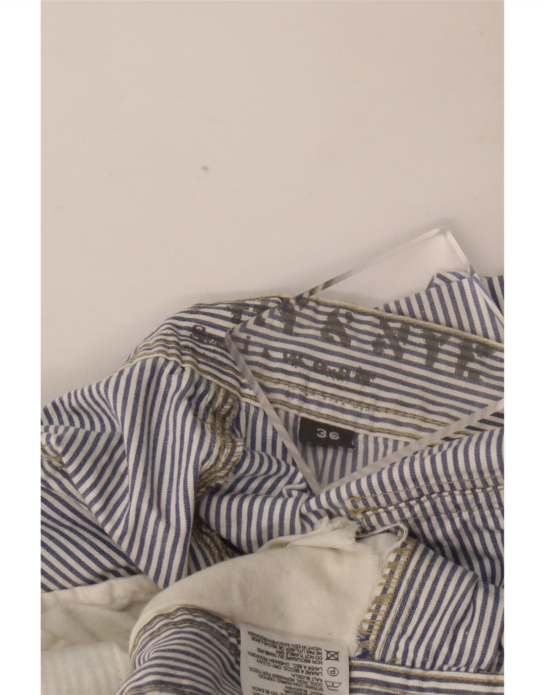 MURPHY & NYE Pantaloni chino Sailmakers pentru bărbați L36 L32 Blue Pinstripe