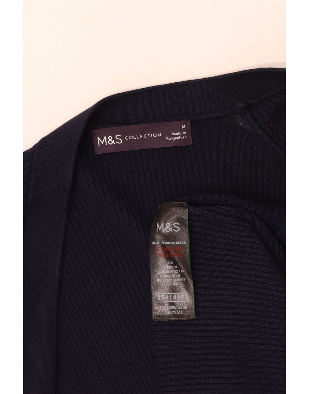 Pulover cardigan cu paragate pentru femei Marks & Spencer UK 14 Medium Bleumarin