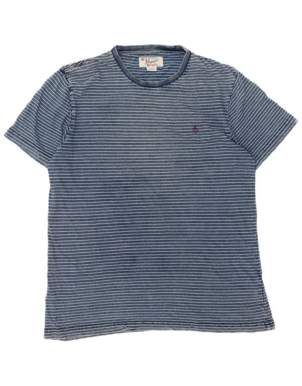 Tricou pentru bărbați Penguin Top mare din bumbac cu dungi albastre