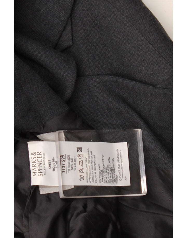 Sacou Marks & Spencer pentru bărbați cu 2 nasturi, UK 40, lână mare, albastru