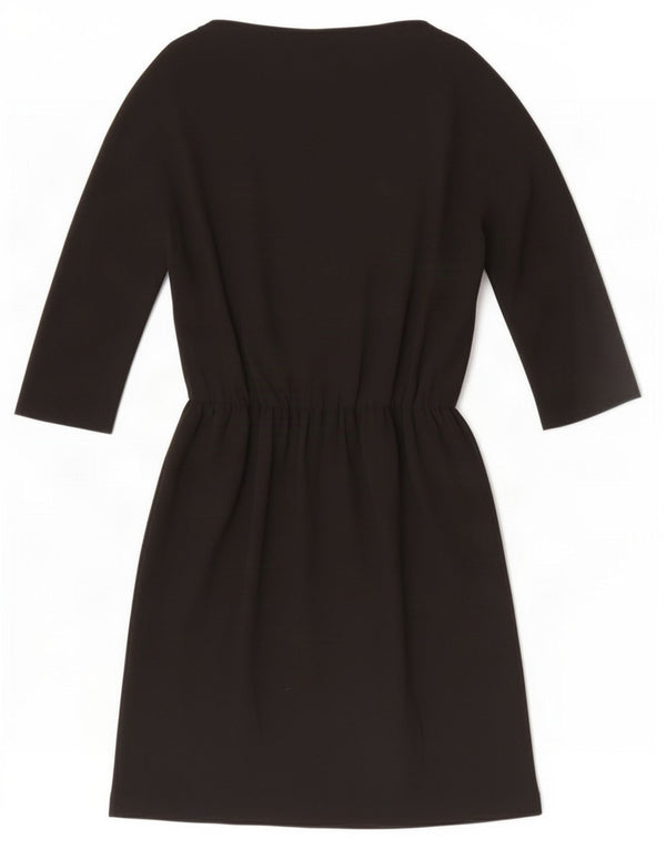 Zara Womens 3/4 Sleeve Basic Dress UK 12 Medium Black