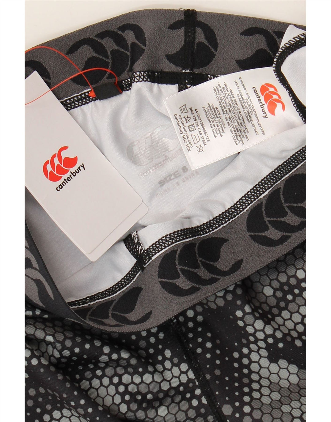 Leggings grafic Canterbury pentru femei UK 8, poliester geometric negru mic