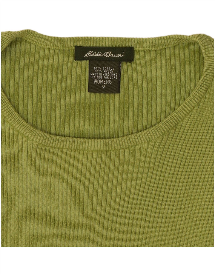Eddie Bauer Crop Top pentru femei cu mânecă lungă UK 12 Bumbac verde mediu