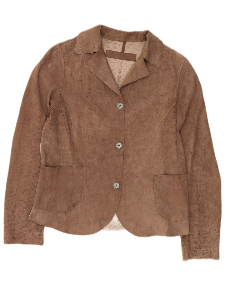 Lavorazione Artigiana Jachetă Blazer pentru femei cu 3 nasturi IT 42 Maro Mediu