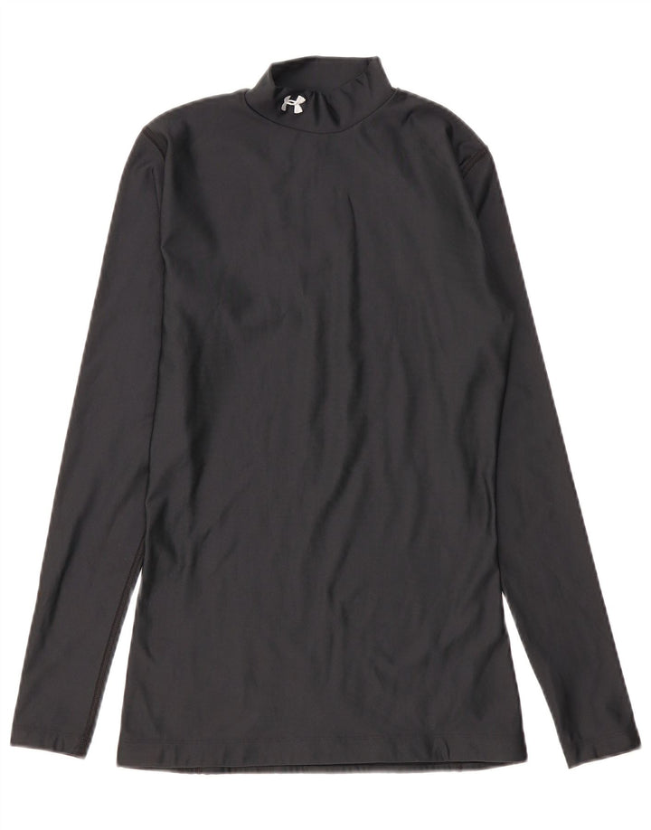 Under Armour Cold Gear Top cu mânecă lungă pentru bărbați, poliester mediu negru