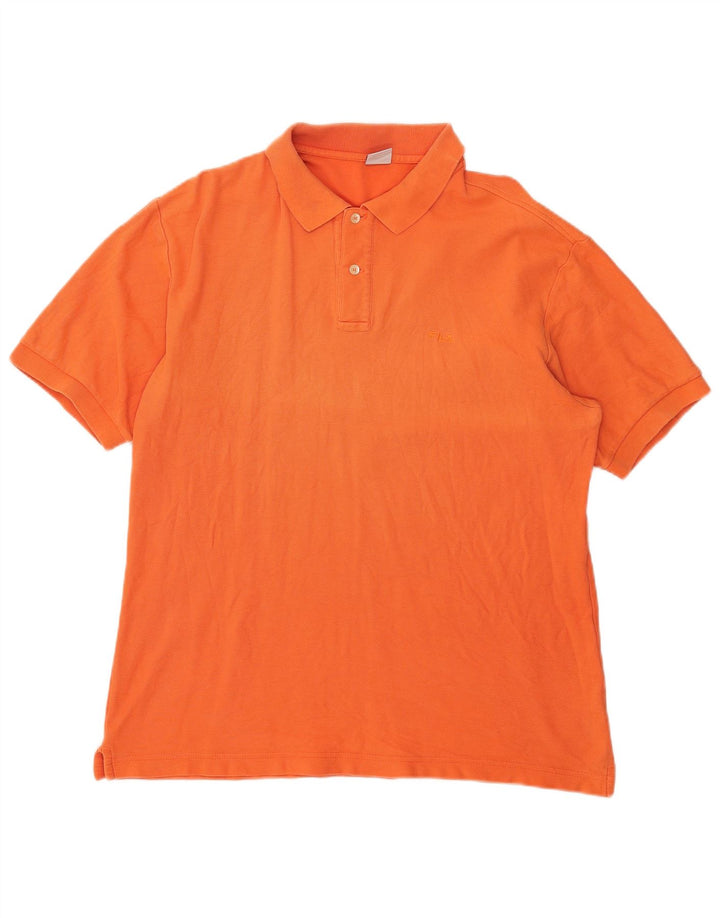 Tricou polo Fila pentru bărbați, bumbac portocaliu mediu