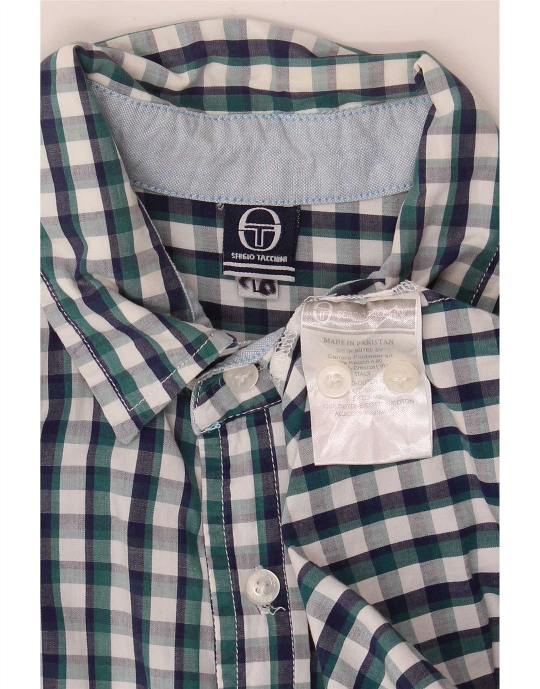 Cămașă cu mânecă scurtă pentru bărbați Sergio Tacchini, mare, albastru, din bumbac