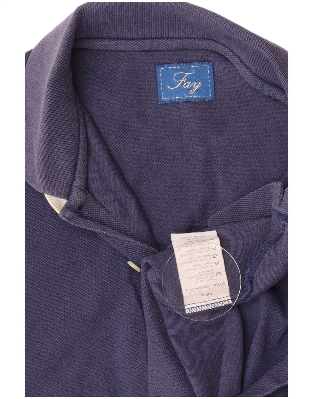 Tricou polo pentru bărbați Fay, bumbac, albastru bleumarin