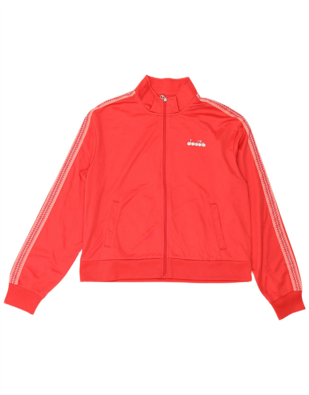 Jachetă de top pentru trening grafic Diadora pentru femei UK 18 XL poliester roșu