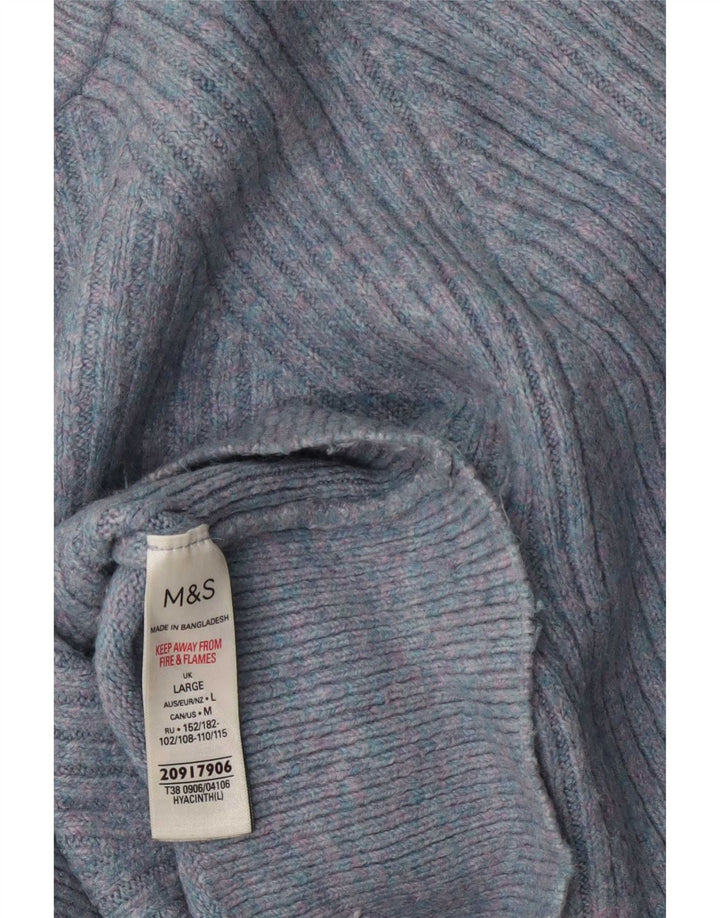 Pulover cu gât țestoasă pentru femei Marks & Spencer UK 14, mare, pete albastru