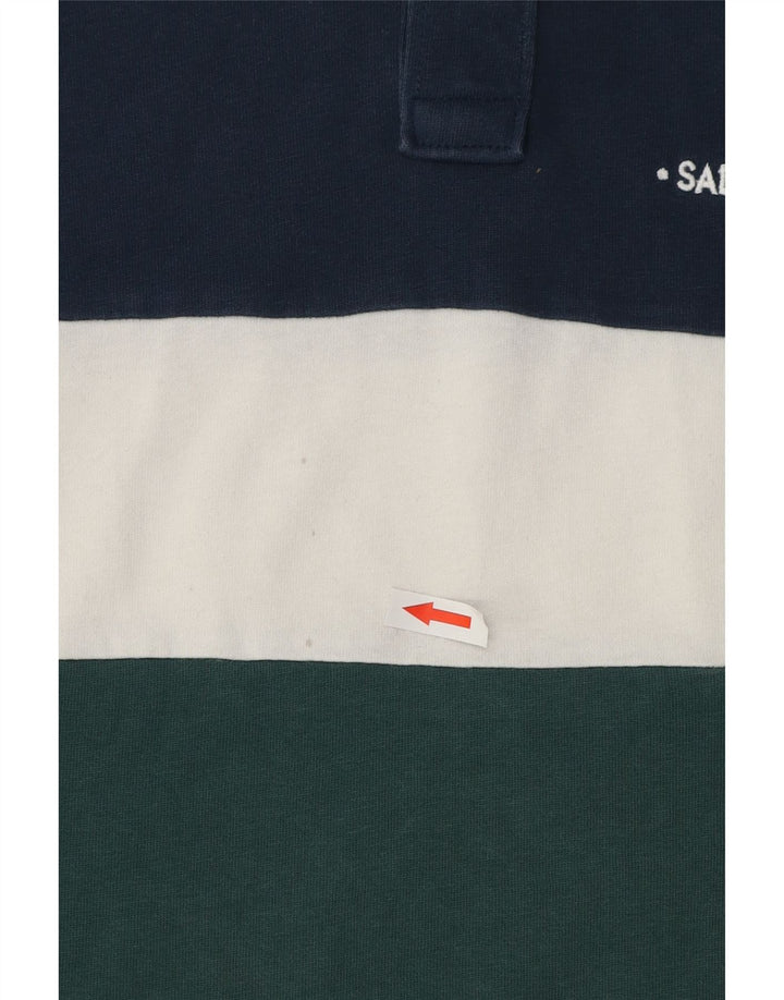 Crew Clothing Tricou polo pentru bărbați, albastru mediu, bumbac color bloc