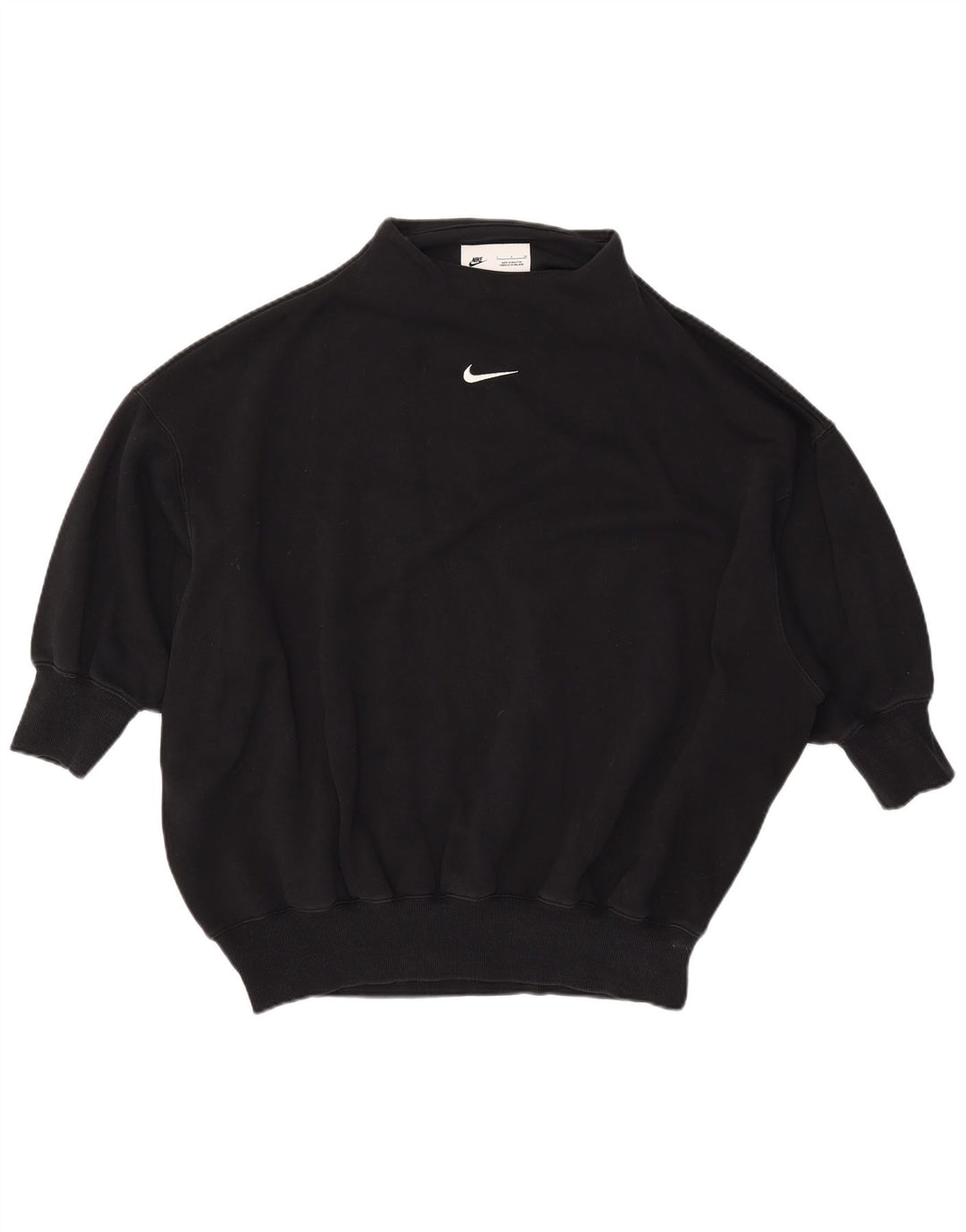 Pulover supradimensionat pentru femei NIKE cu mâneci 3/4, UK 10, mic, negru