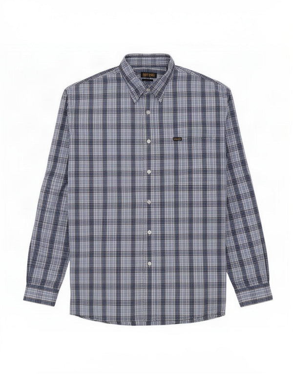 Cămașă pentru bărbați Wrangler XL, bumbac cu carouri albastre