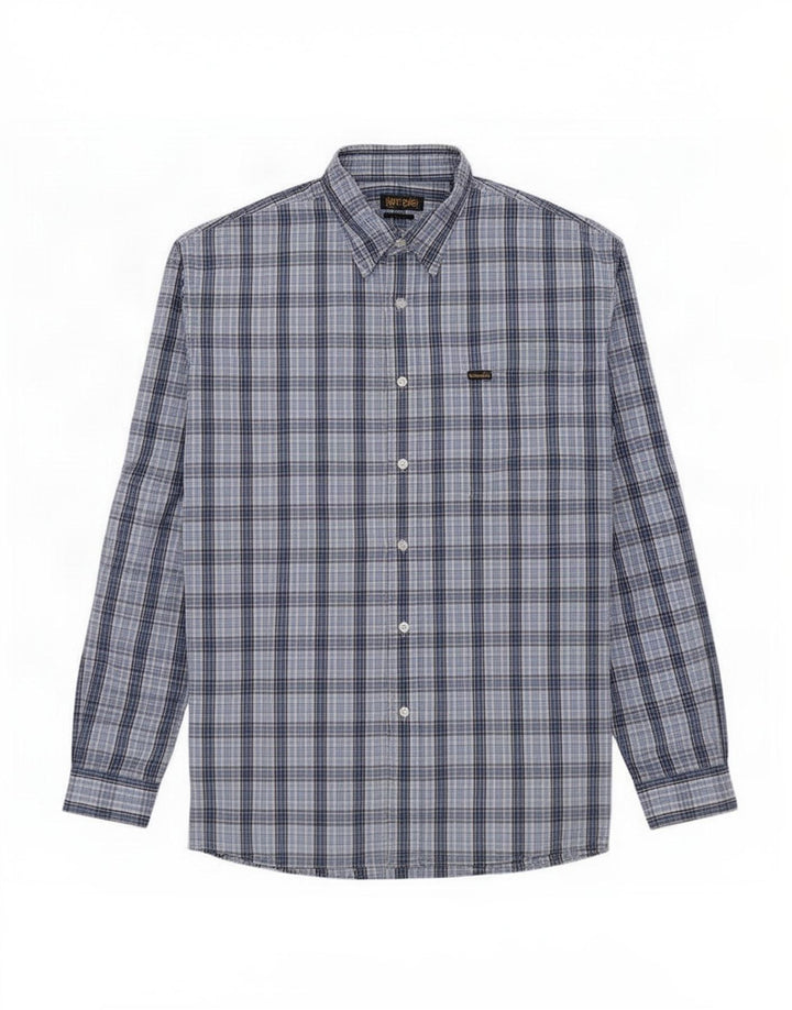 Cămașă pentru bărbați Wrangler XL, bumbac cu carouri albastre