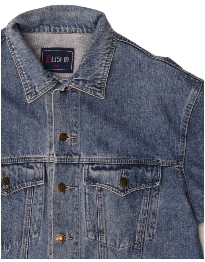 Jachetă de blugi vintage pentru bărbați UK 44 2XL Bumbac albastru