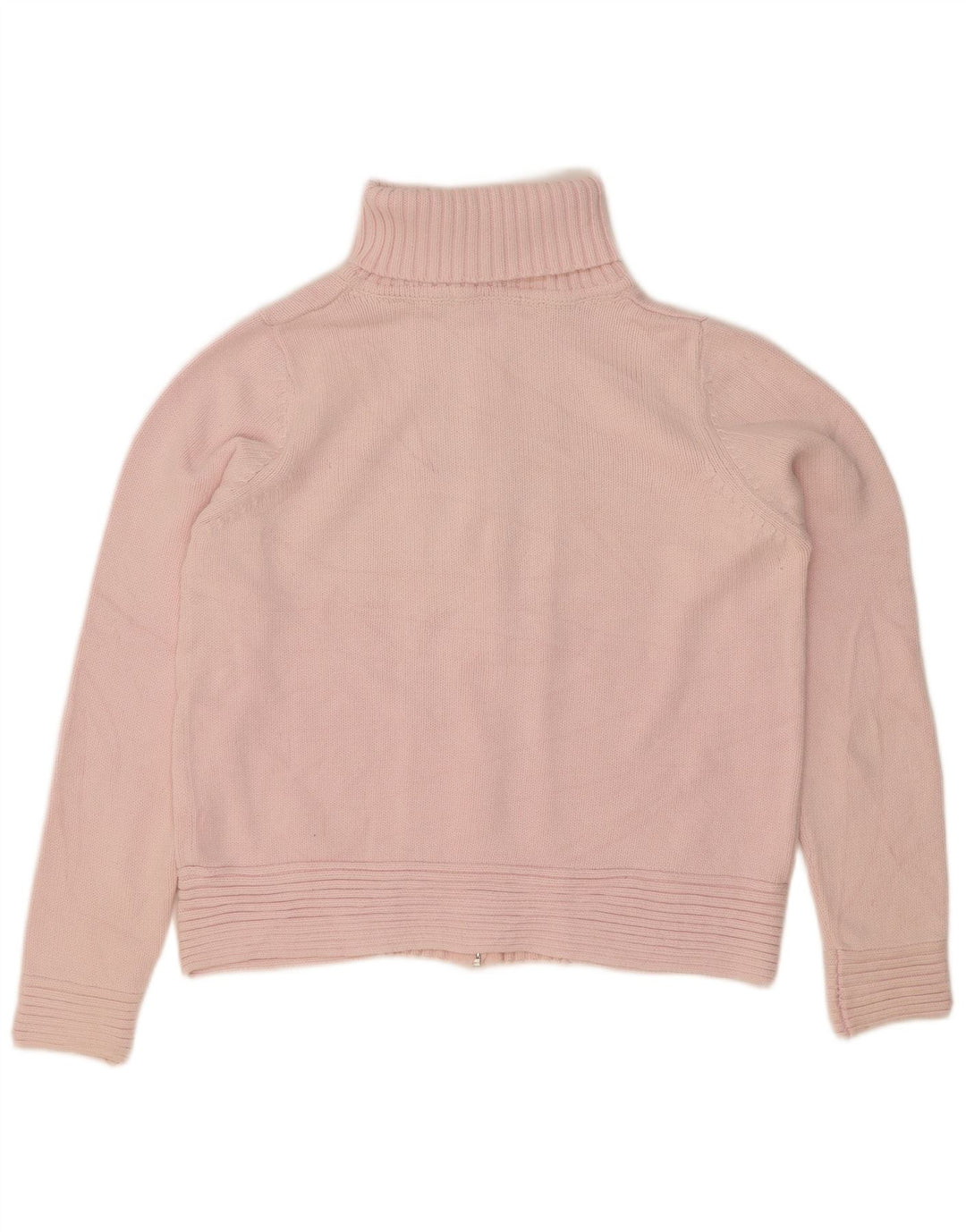 Pulover cardigan cu gât rulat pentru femei Marks & Spencer UK 14 bumbac roz mediu