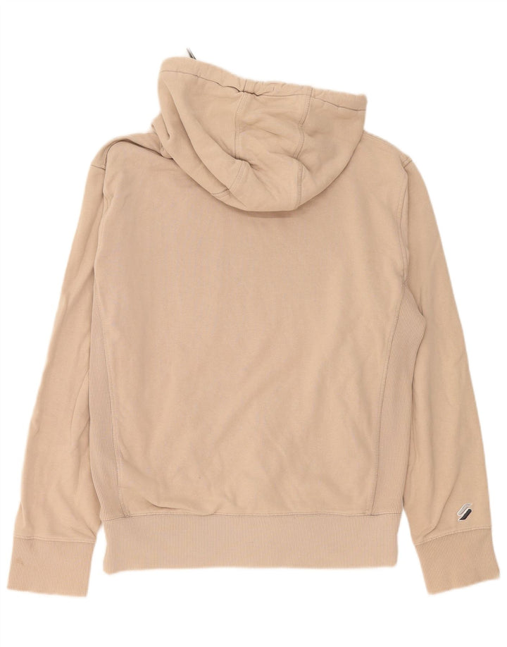 Pulover Superdry pentru bărbați cu glugă grafică, mic, bej