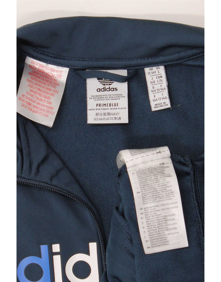 Jachetă de top pentru trening cu grafic pentru băieți Adidas 13-14 ani poliester bleumarin
