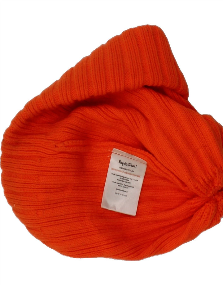 REFRIGIWEAR Womens Beanie Hat One Size Orange Acrylic Vintage Refrigiwear and Second-Hand Refrigiwear from Messina Hembry 