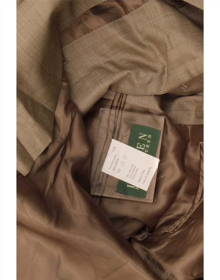 Jachetă pentru bărbați Ralph Lauren cu 2 nasturi, UK 42, lână mare, bej