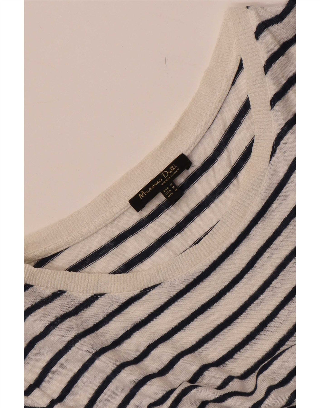 Massimo Dutti Tricou pentru femei Top UK 14 Medium White Striped