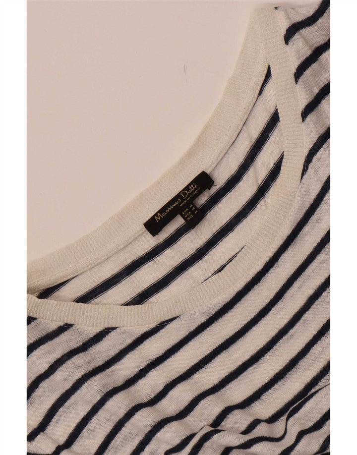 Massimo Dutti Tricou pentru femei Top UK 14 Medium White Striped