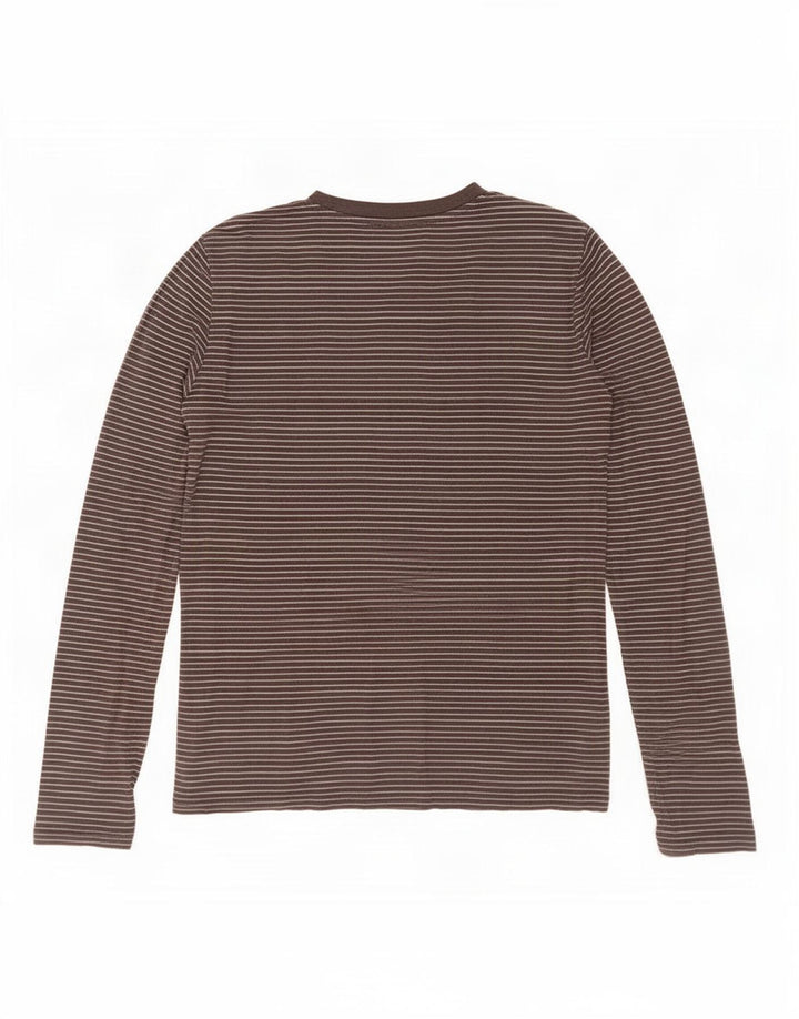 Levi's Top pentru femei cu mânecă lungă UK 12 Medium Black Striped Bumbac