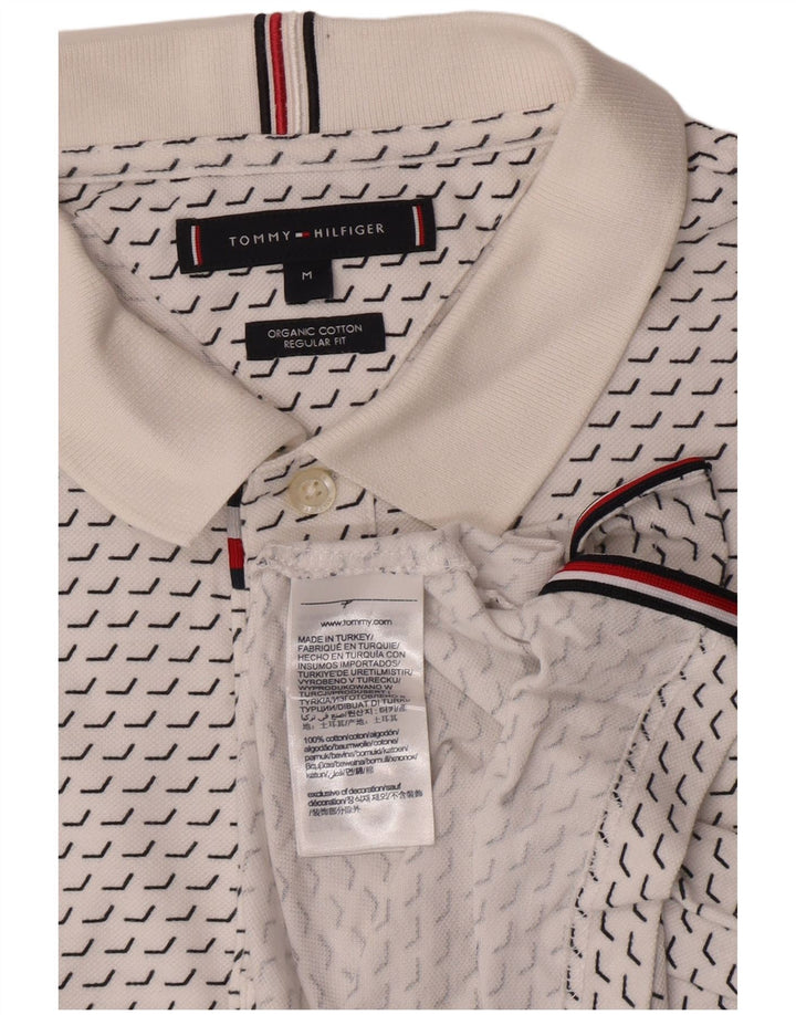 Tricou polo Tommy Hilfiger pentru bărbați, cu formă regulată, din bumbac geometric alb mediu
