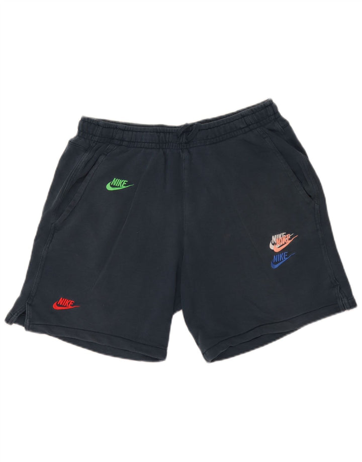 Pantaloni scurți sport grafic Nike pentru bărbați, bumbac mediu albastru bleumarin