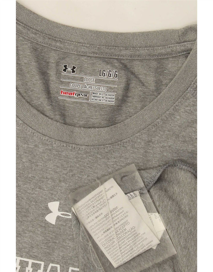 Tricou cu grafică Under Armour Milwaukee pentru bărbați Top mare din poliester gri