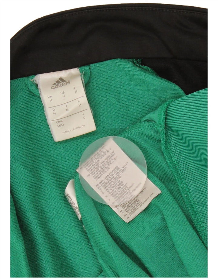 Jachetă de trening pentru bărbați Adidas, verde mediu, poliester color bloc