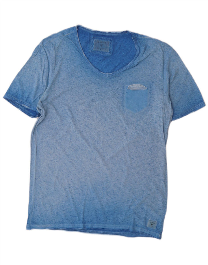 Tricou Guess pentru bărbați Top mare albastru pete