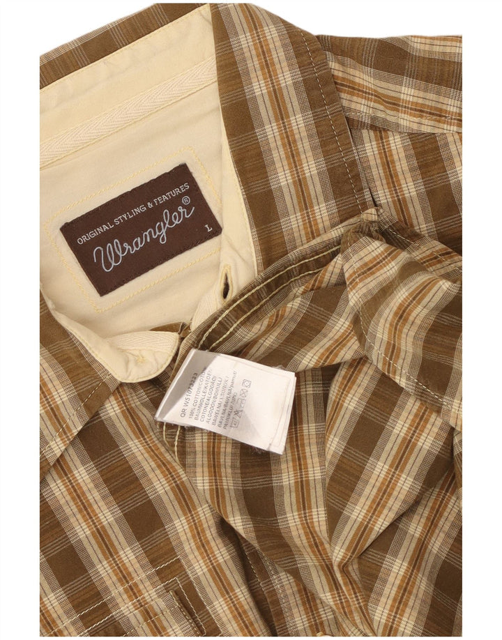 Cămașă pentru bărbați Wrangler, mare, maro, din bumbac