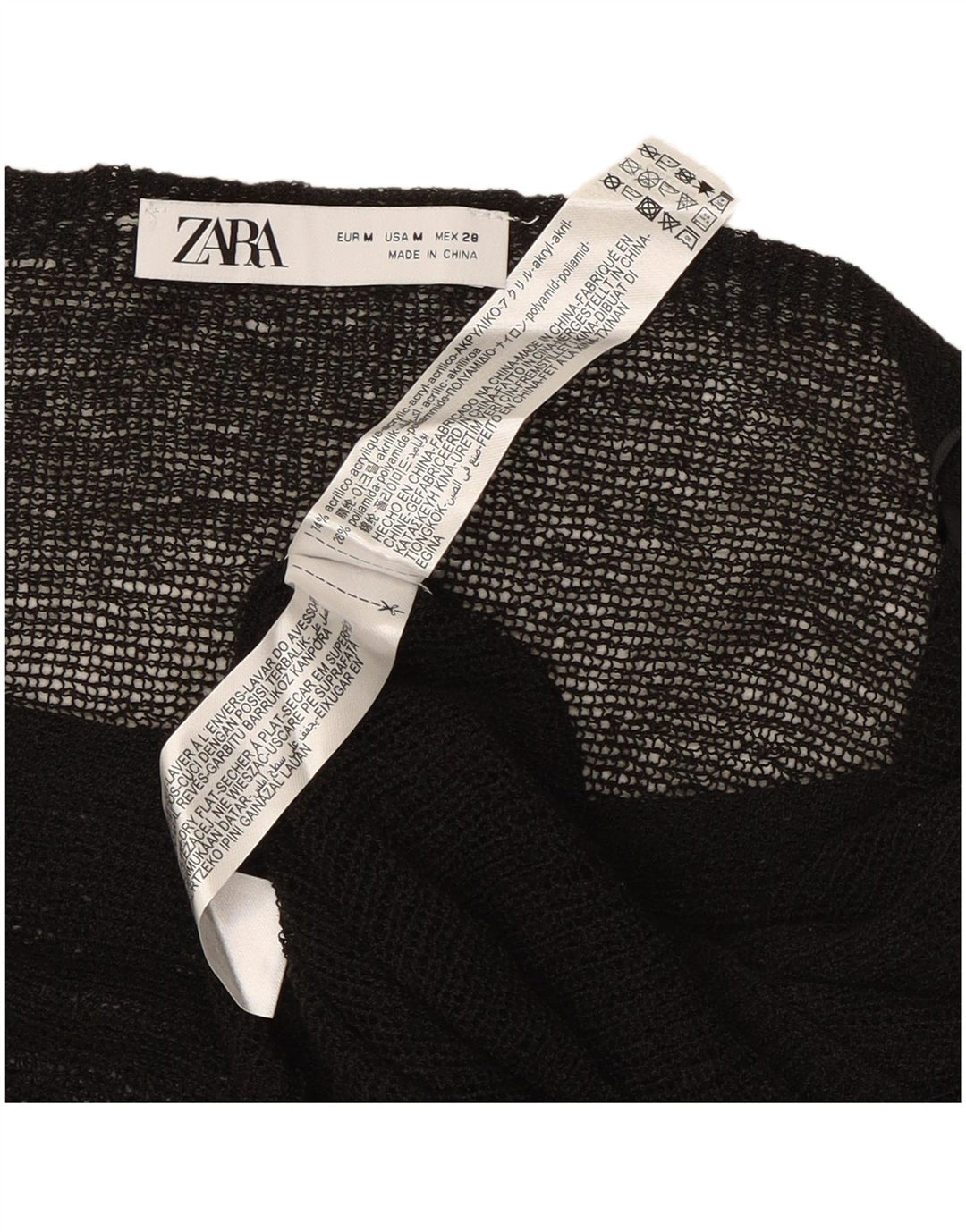 Bluză Poncho pentru femei Zara UK 12 Medium Negru Acrilic